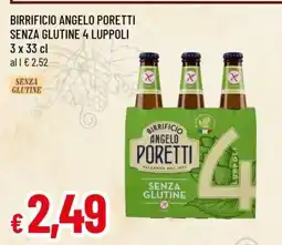 Famila BIRRIFICIO ANGELO PORETTI SENZA GLUTINE 4 LUPPOLI offerta