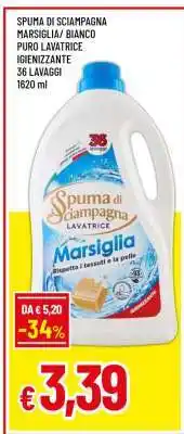 Famila SPUMA DI SCIAMPAGNA MARSIGLIA/BIANCO PURO LAVATRICE IGIENIZZANTE offerta