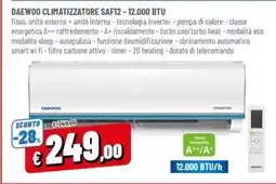 Famila DAEWOO CLIMATIZZATORE SAF12 - 12.000 BTU offerta