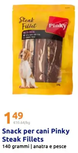 Action Snack per cani Pinky Steak Fillets 140 grammi / anatra e pesce offerta