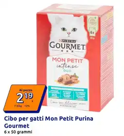 Action Cibo per gatti mon petit purina GOURMET 6 x 50 grammi offerta