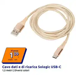 Action Cavo dati e di ricarica Sologic USB-C diversi colori offerta