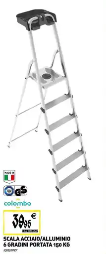 Tecnomat Scala acciaio/alluminio 6 gradini portata offerta