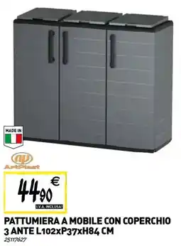 Tecnomat Pattumiera a mobile con coperchio 3 ante offerta