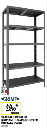 Tecnomat Scaffale metallo 5 ripiani portata offerta