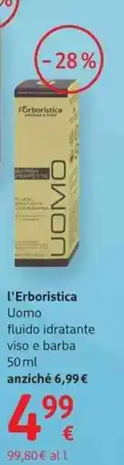 dm drogerie markt l'Erboristica Uomo fluido idratante viso e barba offerta