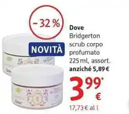 dm drogerie markt Dove Bridgerton scrub corpo profumato offerta