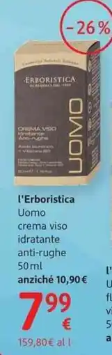 dm drogerie markt l'Erboristica Uomo crema viso idratante anti-rughe offerta