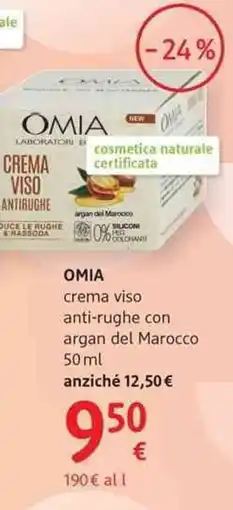 dm drogerie markt OMIA crema viso anti-rughe con argan del Marocco offerta