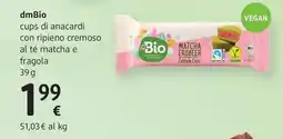 dm drogerie markt dmBio cups di anacardi con ripieno cremoso al té matcha e fragola offerta