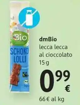 dm drogerie markt dmBio lecca lecca al cioccolato offerta