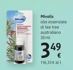 dm drogerie markt Mivolis olio essenziale di tea tree australiano offerta