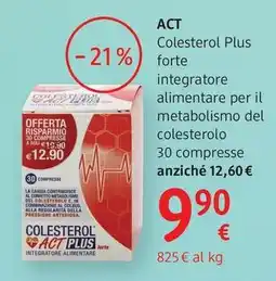 dm drogerie markt ACT Colesterol Plus forte integratore alimentare per il metabolismo del colesterolo offerta