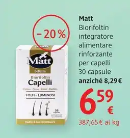 dm drogerie markt Matt Biorifoltin integratore alimentare rinforzante per capelli offerta