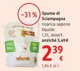 dm drogerie markt Spuma di Sciampagna ricarica sapone liquido offerta