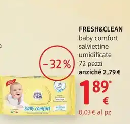 dm drogerie markt FRESH&CLEAN baby comfort salviettine umidificate offerta