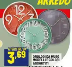Risparmio Casa Orologi da muro modelli e colori assortiti offerta