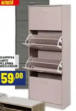 Risparmio Casa Scarpiera 4ante melamina 60 x 24 x 150 cm offerta