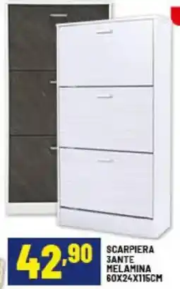 Risparmio Casa Scarpiera 3ante melamina 60 x 24 x 115 cm offerta