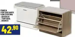 Risparmio Casa Panca portascarpe con cuscino quercia tortora bianco offerta