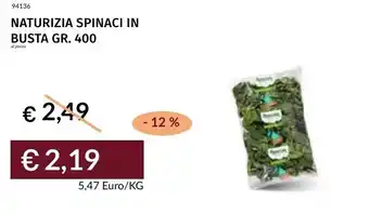 Prezzemolo e Vitale Naturizia spinaci in busta offerta