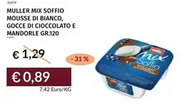 Prezzemolo e Vitale Muller mix soffio mousse di bianco, gocce di cioccolato e mandorle offerta