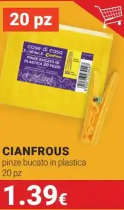 Tigotà CIANFROUS pinze bucato in plastica 20 pz offerta