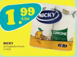 Tigotà NICKY asciugatutto limone 2 rotoli offerta