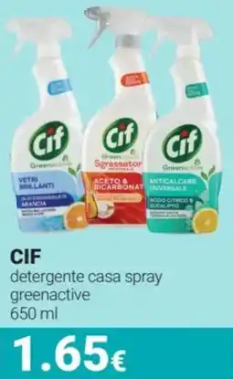 Tigotà CIF detergente casa spray greenactive offerta