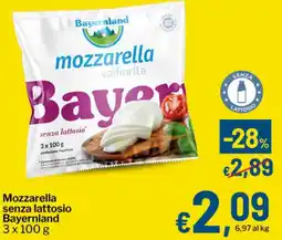 Qui Discount Mozzarella senza lattosio Bayernland offerta