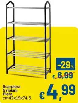 Qui Discount Scarpiera 5 ripiani Piera offerta