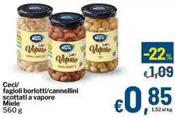 Qui Discount Ceci/ fagioli borlotti/cannellini scottati a vapore Miele offerta