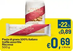 Qui Discount Pasta di grano 100% italiano trafile Riscossa offerta