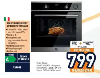 Unieuro Forno Multifunzione Steam Crisp EOC5H40X offerta