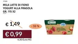 Prezzemolo e Vitale Mila latte di fieno yogurt alla fragola offerta