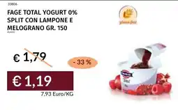 Prezzemolo e Vitale Fage total yogurt 0% split con lampone e melograno offerta