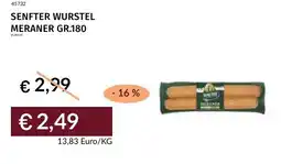 Prezzemolo e Vitale Senfter wurstel meraner offerta