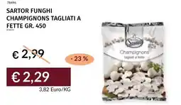 Prezzemolo e Vitale Sartor funghi champignons tagliati a fette offerta
