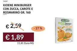 Prezzemolo e Vitale Kioene miniburger con zucca, carote e rosmarino offerta