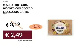 Prezzemolo e Vitale Misura fibrextra biscotti con gocce di cioccolato offerta