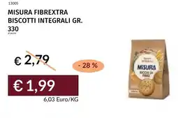 Prezzemolo e Vitale Misura fibrextra biscotti integrali offerta