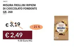 Prezzemolo e Vitale Misura frollini ripieni di cioccolato fondente offerta