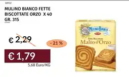 Prezzemolo e Vitale Mulino bianco fette biscottate orzo x 40 offerta