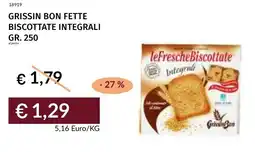 Prezzemolo e Vitale Grissin bon fette biscottate integrali offerta