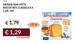 Prezzemolo e Vitale Grissin bon fette biscottate classica 8 X 4 offerta