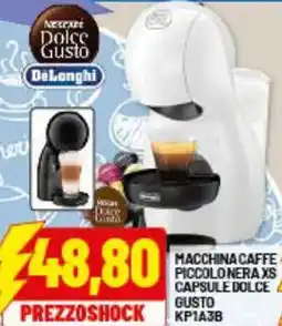 Risparmio Casa DeLonghi MACCHINA CAFFE PICCOLO NERA XS CAPSULE DOLCE GUSTO KP1A3B offerta