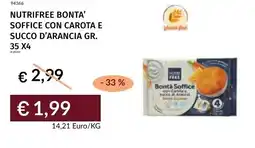 Prezzemolo e Vitale Nutrifree bonta' soffice con carota e succo d'arancia offerta