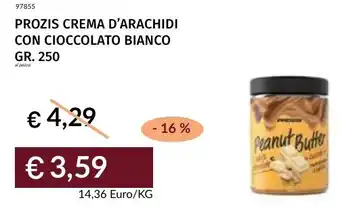 Prezzemolo e Vitale Prozis crema d'arachidi con cioccolato bianco offerta