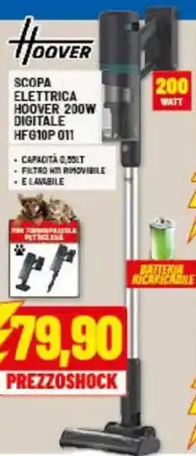 Risparmio Casa HOOVER SCOPA ELETTRICA HOOVER 200W DIGITALE HFG10P 011 offerta
