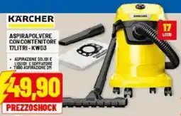 Risparmio Casa KÄRCHER ASPIRAPOLVERE CON CONTENITORE 17LITRI-KWD3 offerta